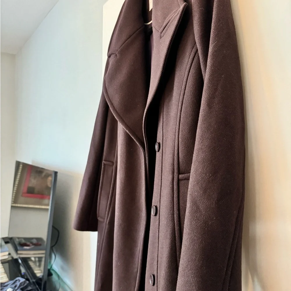 Reiss Deep Plum Pea Coat - Picture 3 of 13